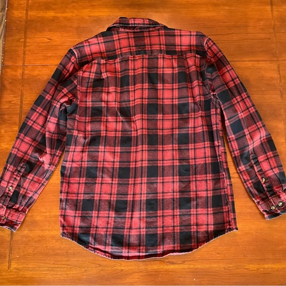 Carhartt Men’s Original Fit Flannel Red Plaid Button Down shirt M - Picture 2 of 9
